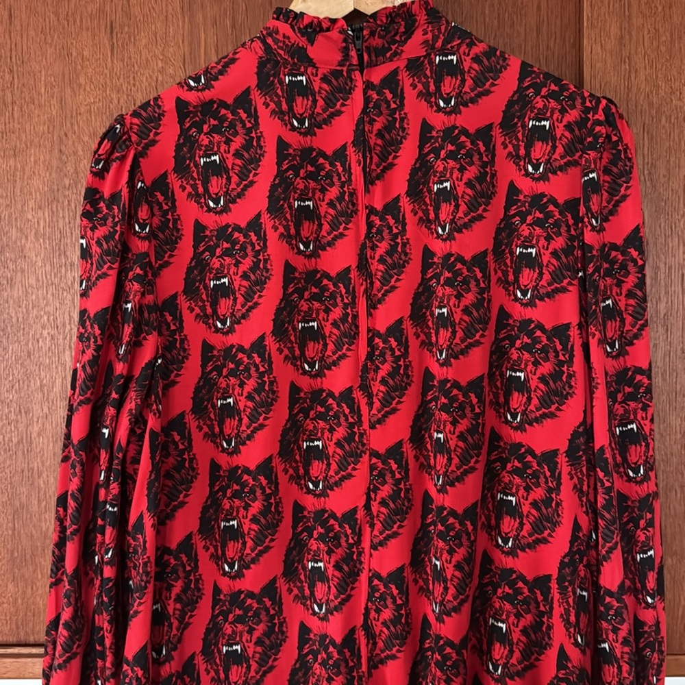 Nooworks Stevie Red and Black Wolverines Print Dress. Size Large. - Picture 9 of 10